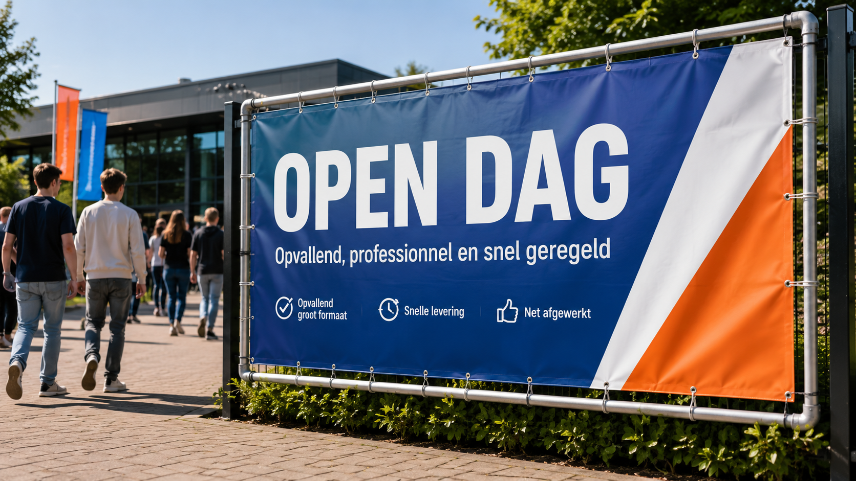 Spandoek voor actie of evenement